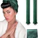 YOSHUYUKI Classic Heatless Curls Overnight Rods No Heat Hair Curlers to Sleep Jumbo Foam Large Hair Rollers for Long Short Hair Heatless Curling Rod Set Styling Tools with Satin Scarf Green