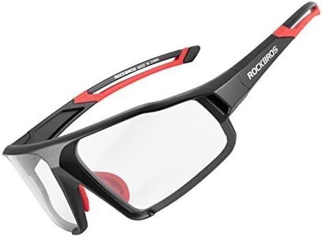 ROCKBROS Photochromic Cycling Glasses for Men - Clear Safety Glasses for Road Mountain Bike Bicycle