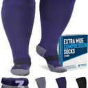 Doctor's Select 3 Pairs Plus Size Compression Socks Wide Calf  XL