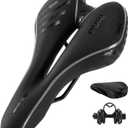 OUXI Comfort Bike Seat Comfortable Gel Bicycle Saddle Replacement Soft Padded with Shock Absorbing Waterproof for MTB Mountain Bike Road Bike Exercise Bike Men Women and Ladies (Black)