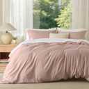 Bedsure Duvet Cover Queen Size - Soft Double Brushed Bedding Set for Kids & Adults, Zipper Closure, 3 Pieces, Includes 1 Duvet Cover (90"x90") & 2 Pillow Shams, NO Comforter, Dusty Rose