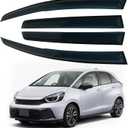4PCS Rain Guards Window Visors Fits for Honda FIT (Jazz) 2015-2020 4-Door, Front & Rear Wind Deflector, Outside Mount Vent Shade Shield, 2016 2017 2018 2019 Exterior Car Accessories