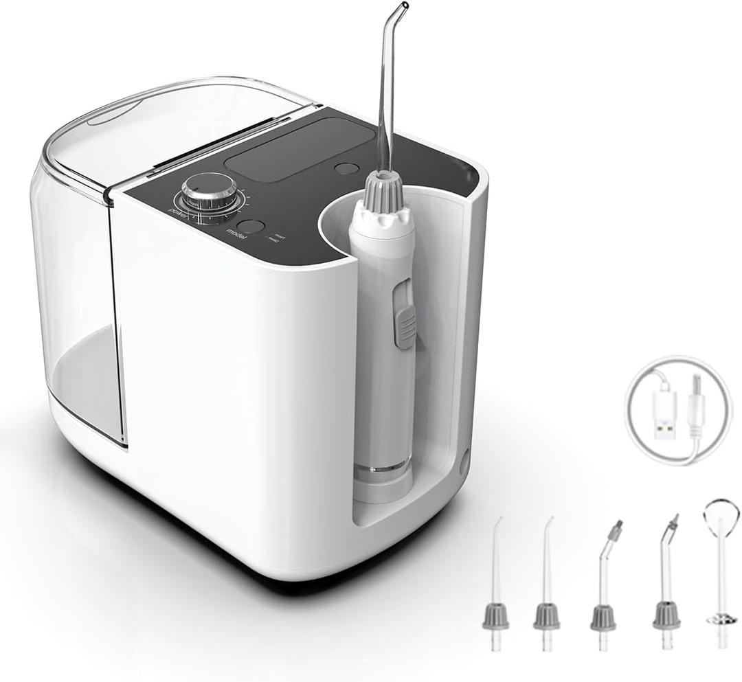 New Version 900ML Large Capacity Countertop Water Flosser, Aquarius Water Flosser Professional with UV Sanitizer Light, Oral Irrigator for Teeth, Gums, Braces, Dental Care