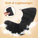 Besroad House Slippers for Women Men Comfy Barefoot Slippers Sock Furry Slip On House Shoes with Soft Rubber Sole for Bedroom Home Travel Yoga (10.5-11 Women/9-9.5 Men, Black Stripe)