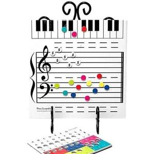 Dry Erase Music Staff White Boards, Magnetic Dry Erase Board Note Reading Borad for Music Lessons Piano Teaching Music Gift, Double Sided Music Staff Whiteboard for Kids Students