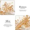 JONKY Gold Flower Hair Clip Bride Wedding Headpiece Bridal Hair Accessories for Women