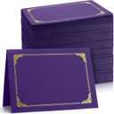 Fainne 80 Pieces Certificate Holders Diploma Holders Document Holder Certificate Covers Certificate Folders with Gold Foil Border for Letter Size 8.5 x 11 Inches Diploma Documents Awards (Purple)