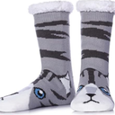 SET OF 2, Broman Reflexology Socks with Acupressure Pen with Gua Sha End,Foot Pain Relief Remedy,Men's Size + Mens Fuzzy Cat Socks