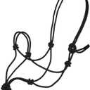 Premium Rope Halter for Horses, Durable Hand-Tied Adjustable Nylon Horse Headcollar with Knots for Trail Riding, Lightweight & Strong Equestrian Western Tack