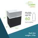 Clean Cubes 13 Gallon Disposable Pop-Up Trash Cans (3-Pack, Multi-Liner) with Fitted Bags – Foldable Garbage & Recycling Bins for Parties, Events & Kitchen (Black, 17" H x 13.5" W x 10" D)