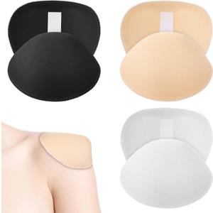 Classicseali 3 Pairs Shoulder Pads for Women,1.5 cm Thickness Womens Shoulder Pads,Self-Adhesive Breathable Shoulders Pad for Women, for Woman and Men's Leaning High and Low Shoulders Shirt T-Shirt