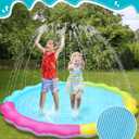 Jasonwell Splash Pad Sprinkler for Kids Splash Play Mat Outdoor Water Toys Inflatable Splash Pad Baby Toddler Pool Boys Girls  Children Outside Backyard Dog Sprinkler Pool Age 1 2 3 4 5 6 7 8 9 XL Nonslip 75"