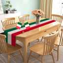 Nepnuser Italy Table Runner 108 Inches Long for Italian Themed Party Decoration Home Kitchen Dining Room Dinner Linen Table Decor