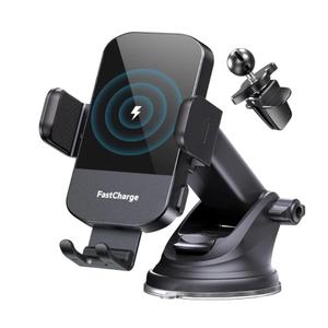 CHGeek Wireless Car Charger, 15W Fast Charging Auto Clamping Phone Holders for Your Car Phone Mount for Car fit for iPhone 17 16 15 14 13 12 Pro Max 11 XR XS, Samsung Galaxy S25 Ultra S24 S23, Black