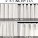 Nanspring Beige White Linen Curtains 84 Inch Length 2 Panels Set for Living Room Rod Pocket Back Tab Light Filtering Window Drapes for Bedroom Dining Room Protect Privacy Home Decor