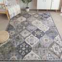 Moroccan Washable Rug, Floral Print Trellis Area Rug, Soft Non-Slip Area Rugs for High Traffic Areas in Living Room, Bedroom, Hardwood Floor (2' x 3' (Rectangular), Antique/Multi)