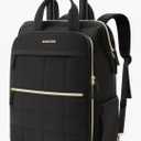 Rolling Puffer Backpack for Women, Wheeled Laptop Backpack, Short-Term Travel Backpack with Wheels, Roller Adults Work Computer Bag, Water Resistant Overnight College Underseat Carry on Luggage, Black