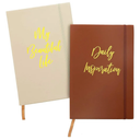 Paper Junkie 2 Pack Inspirational Faux Leather Notebook Journal, Kraft Lined Pages, 5.4x8.3