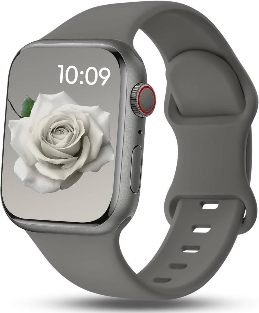 2 x Patented Sport Silicone Band Compatible with Apple Watch Bands 40mm 38mm 41mm 42mm 44mm 45mm 46mm 49mm Women Men, Soft Waterproof Sport Strap for iWatch Bands Series 11 10 9 8 7 6 5 4 3 2 1 SE Ultra