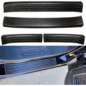 Door Sill Protector Guards for Ford Bronco 4 Door 2021 2022 2023 2024 2025 Accessories Front Rear Entry Door Sill Scuff Plate Welcome Pedal Protector Cover for Bronco 4 Door, 4Pcs Black