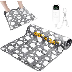 2-in-1 Heating Pads Large for Back Pain 40"x24", Foot Warmers for Feet XXXL Electric Heat Pad for Period Cramps & Full Body, 4 Timer Auto Shut Off(Max 4H)/9 Heat/10ft Cord Heating Blanket,Grey