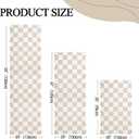 Scalloped Cream Checkered Grid Checkerboard Kitchen Rug Sets [3 PCs], Anti-Fatigue, Waterproof Non-Slip Kitchen Mats Heavy Duty Ergonomic Comfort Foam Rug for Floor, Home, Laundry,17"x29"/47"/59", 3PC-17.3"x29"+47"+59"-0.4"H