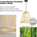 Boho Pendant Light 16" Rustic Farmhouse Chandelier Adjustable Hanging Light