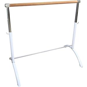 Ballet Barre Portable for Home I Adults & Children, Lightweight, Adjustable, White Ballet Bar, Freestanding Barre Equipment for Home - Perfect for Exercise, Balance & Flexibility (Single Barre)