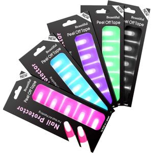 Outus 150 Pieces U Shape Nail Polish Protector Nail Guards Spill Proof Stickers Peel Off Nails Stickers for DIY(Multicolor)
