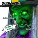 Halloween Decorations Outdoor - 11.5 Ft Animated Hovering Witch Animatronics - Sound & Touch Activated Sensor - Scary Decor Props for Home Outside Garden Yard Lawn Party Decoration