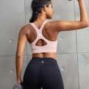 RUNNING GIRL Sports Bra for Women, Strappy Running Supportive Sports Bras High Impact Yoga Bra with Large Breasts(3182_Pink_S) (Pink, S)