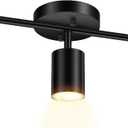 BoostArea LED 3 Light Track Lighting Kit, Black 3 Way Ceiling Spot Lighting, Flexibly Rotatable Light Head for Kitchen, Living Room, Bedroom, GU10 Bulb Not Included