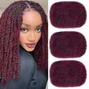 Xtrend 8 Inch 3 Bundles 90 Gram Red Afro Kinky Bulk Human Hair For Dreadlocks Extensions Loc Repair Dreadlock Twist Braiding Kinky Bulk 100% Human Hair For Micro Twist Braiding