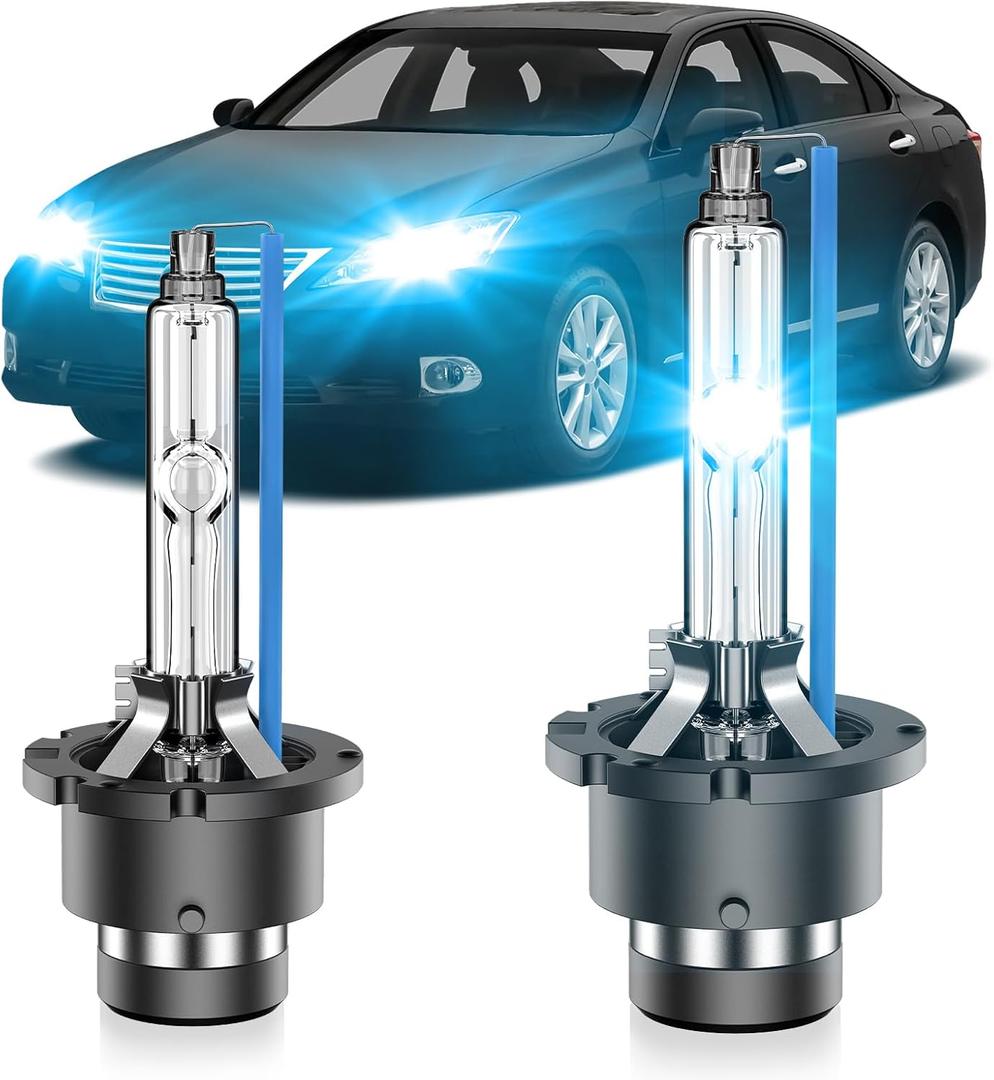 Fit for Lexus 2007-2015 ES350 GS350 GS450H 2010-2015 RX350 RX450 OEM 35W Projector D4S HID Xenon Headlight Bulbs Replace, AFS Headlamp 90981-20024, 8000K Blue D4SC1 Bi-xenon Light, Pack of 2