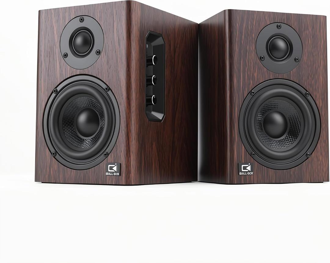 H2PLUS Bluetooth Bookshelf Speakers, 70W Powered Stereo Speakers with 4-Inch Fiber Woofers, Silk Dome Tweeters, USB-C Audio, Optical and AUX Input for TV, PC, Monitor and Record Player