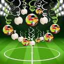 5 x 30CT Soccer Hanging Swirl for Soccer Party Supplies Theme Birthday Party Decorations