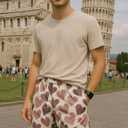 Mens Quick Dry Graphic Shorts Inner Drawstring Athletic Workout Short Deisgner Running Outdoor Casual with Pockets (X-Large, 06-love_white)