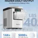 Nugget Ice Maker 40lbs/Day, Countertop Ice Maker Soft Chewable Ice, Ice Makers One-Click & Self-Cleaning, Crushed Pellet Ice Machine with Scoop&Basket for Home/Kitchen/Office, Stainless Silver