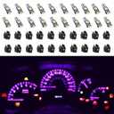 WLJH 74 Led Bulb Dash Lights Extremely Bright T5 2721 18 37 286 Wedge PC74 Twist Socket Automotive Instrument Panel Gauge Light Kits Dashboard Cluster Shift Bulbs Purple Pack of 20