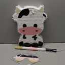 3 Pcs Cow Piata Farm Birthday Party Favors Decorations Supplies Include Large Piata, Stick, Paper Blindfolds for Barnyard Theme Country Outdoor Party Games(Cow)