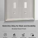 2-Pack Double Toggle Light Switch Cover Plate, Durable Solid Zinc Alloy Decorative Dual Switch Plate Covers, Brushed Nickel 2 Gang Wall Plate, Corrosion Resistant