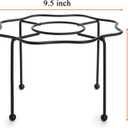 Elsjoy Set of 4 Black Pizza Stand Holder, 9.5 Inch Tabletop Pizza Pan Riser Stand Metal Wire Pizza Rack for Serving, Table Pizza Display Stand for Party, Home, Restaurant