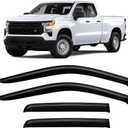 Window Rain Guards for 2019-2026 Chevy Silverado/GMC Sierra 1500 Double Cab, Window Vent Wind Visors Shades Deflectors for 20-26 Silverado/Sierra 2500HD 3500HD