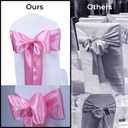 Babenest Satin Chair Sashes Ties Upgraded 50 pcs Chair Ribbons Bows for Wedding Banquet Party Easter Christmas Events Decoration (Pink)