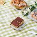 Jaluxing 100 Count Clear Plastic Hinged Food Take Out To-Go Clamshell Containers, 6" W Disposable Takeout Tray for Dessert, Cakes, Cookies, Salads, Pasta, Sandwiches (Formerly FULING)