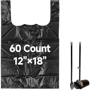 60 Count Pooper Scooper Bags Compatible with Arm and Hammer, Dog Waste Bags with Easy-Tie Handles, Extra Thick with No-Leakage Pet Poop Bag for Swivel Bin and Rake, Multi-Use (Only Dog Poop Bags)