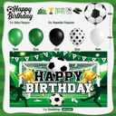 Soccer Birthday Party Decorations, 44Pcs Soccer Party Decorations Included Foil & Latex Balloons Happy Birthday Backdrop Tablecloth Cake Toppers Honeycomb Centerpieces for Boys Soccer Party Supplies