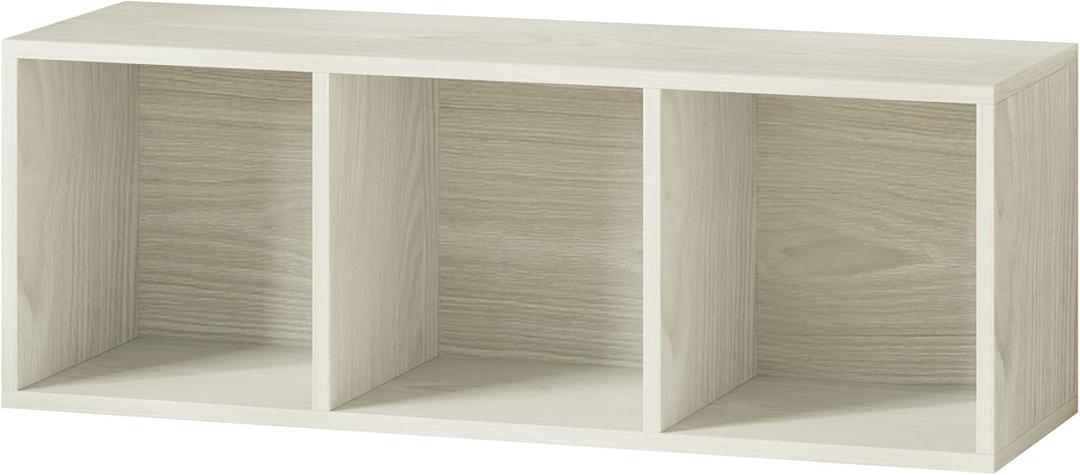 IOTXY DIY Modular Cubby Bookcase - Stackable 3-Cube Open Bookshelf, White