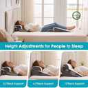 3Pcs Wedge Pillow Set for After Surgery,Acid Reflux Relief, Adjustable Bed Wedge Pillows for Sleeping,Anti Snore, Memory Foam Triangle Pillow for Back&Neck&Shoulder Pain Relief, White&Grey (12 IN+1 Head pillow)