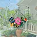 Jusimux Metal Butterfly and Flower Wall Art Decor for Your Patio, Garden, Fence Art Decor, Indoor and Outdoor HangingGift for Family Friends